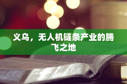 义乌，无人机链条产业的腾飞之地