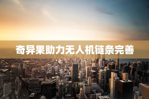 奇异果助力无人机链条完善