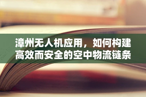 漳州无人机应用，如何构建高效而安全的空中物流链条？