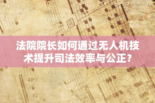 法院院长如何通过无人机技术提升司法效率与公正？