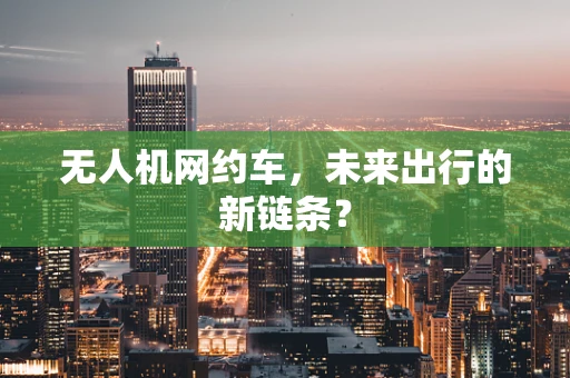 无人机网约车，未来出行的新链条？