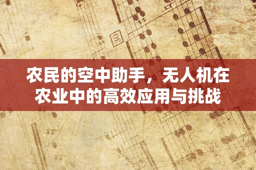 农民的空中助手，无人机在农业中的高效应用与挑战