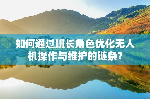 如何通过班长角色优化无人机操作与维护的链条？