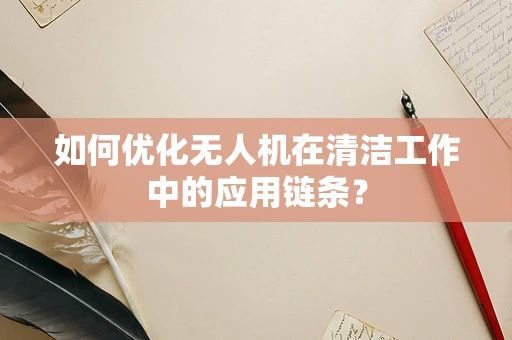 如何优化无人机在清洁工作中的应用链条？