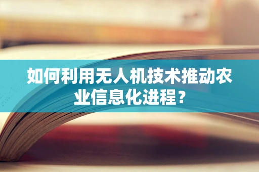 如何利用无人机技术推动农业信息化进程？
