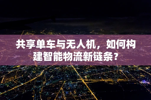 共享单车与无人机，如何构建智能物流新链条？
