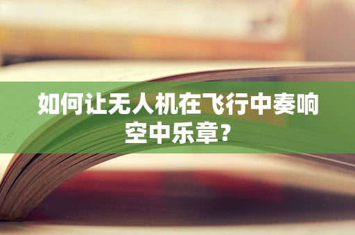 如何让无人机在飞行中奏响空中乐章？