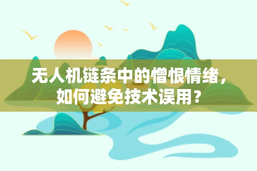 无人机链条中的憎恨情绪，如何避免技术误用？