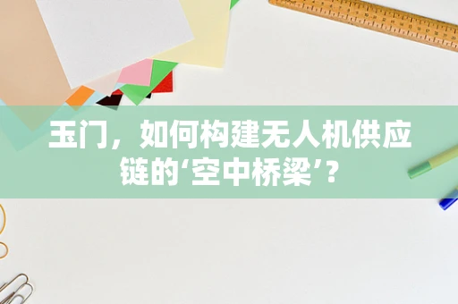 玉门，如何构建无人机供应链的‘空中桥梁’？