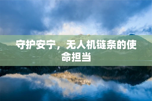 守护安宁，无人机链条的使命担当