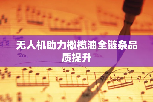 无人机助力橄榄油全链条品质提升