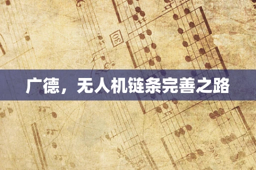 广德，无人机链条完善之路
