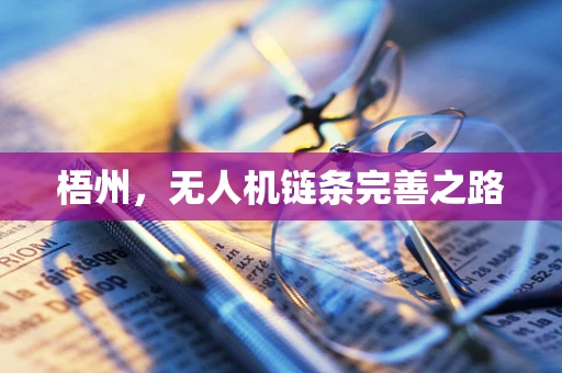 梧州，无人机链条完善之路