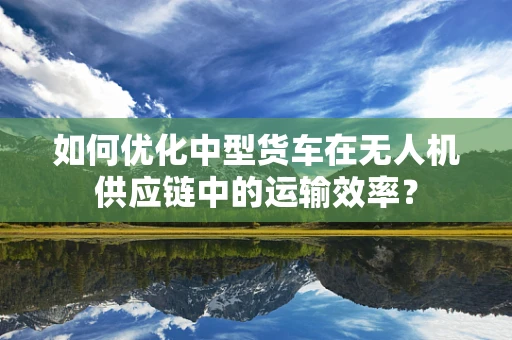 如何优化中型货车在无人机供应链中的运输效率？