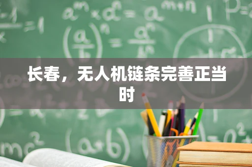 长春，无人机链条完善正当时