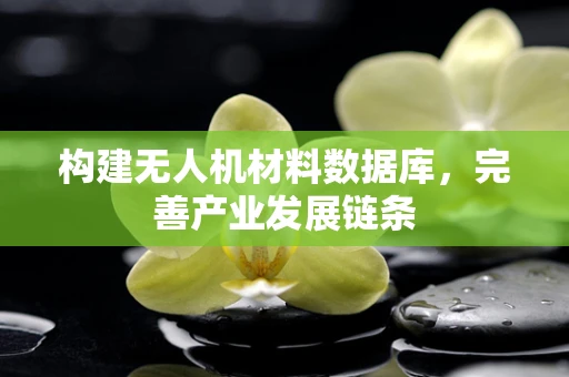 构建无人机材料数据库，完善产业发展链条