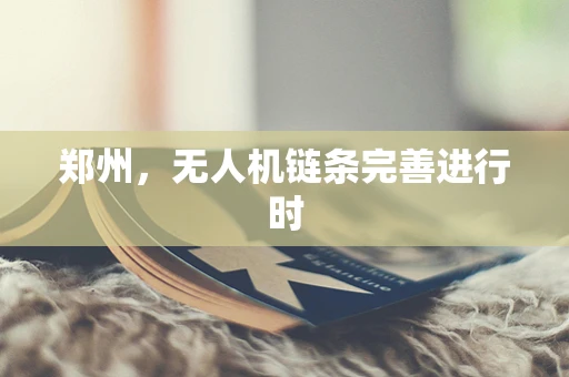 郑州，无人机链条完善进行时