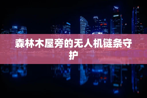 森林木屋旁的无人机链条守护