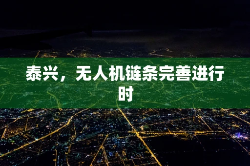 泰兴，无人机链条完善进行时
