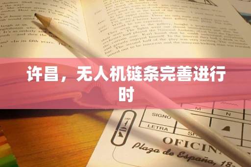许昌，无人机链条完善进行时