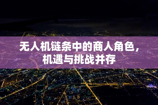无人机链条中的商人角色，机遇与挑战并存