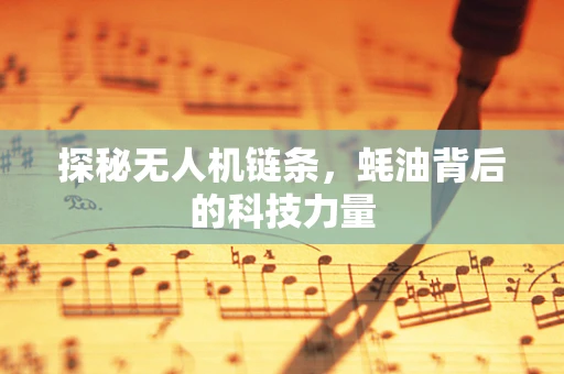 探秘无人机链条，蚝油背后的科技力量