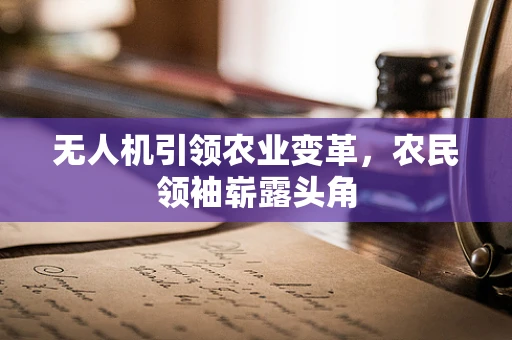 无人机引领农业变革，农民领袖崭露头角