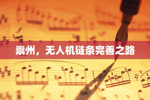 崇州，无人机链条完善之路