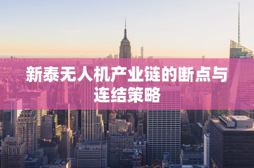 新泰无人机产业链的断点与连结策略