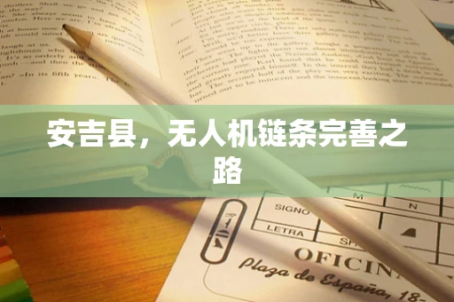安吉县，无人机链条完善之路