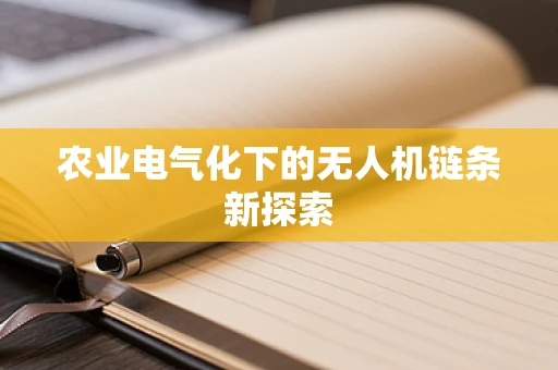 农业电气化下的无人机链条新探索