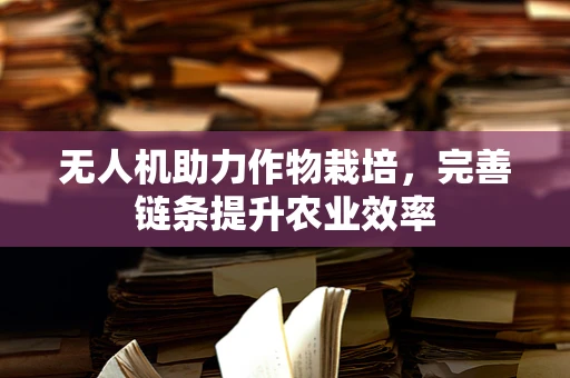 无人机助力作物栽培，完善链条提升农业效率