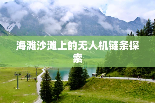 海滩沙滩上的无人机链条探索