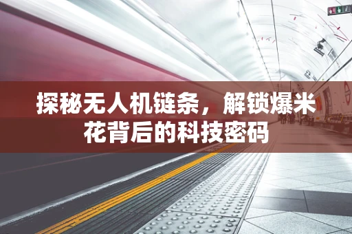 探秘无人机链条，解锁爆米花背后的科技密码