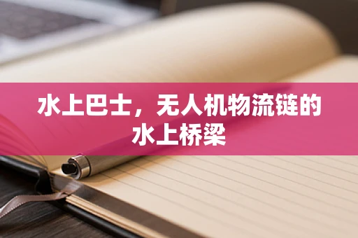 水上巴士，无人机物流链的水上桥梁