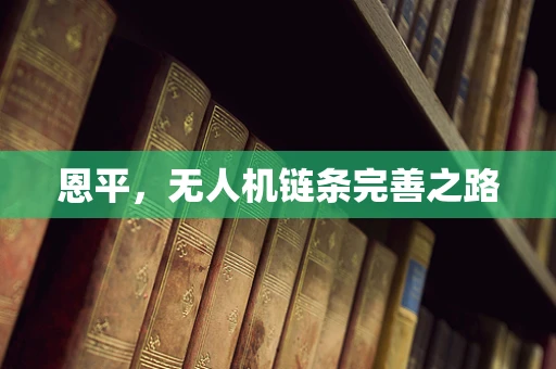 恩平，无人机链条完善之路